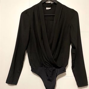 Babaton Ambrose Aritzia Black Long Sleeve Bodysuit